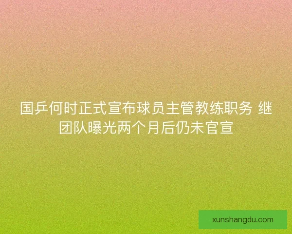国乒何时正式宣布球员主管教练职务 继团队曝光两个月后仍未官宣