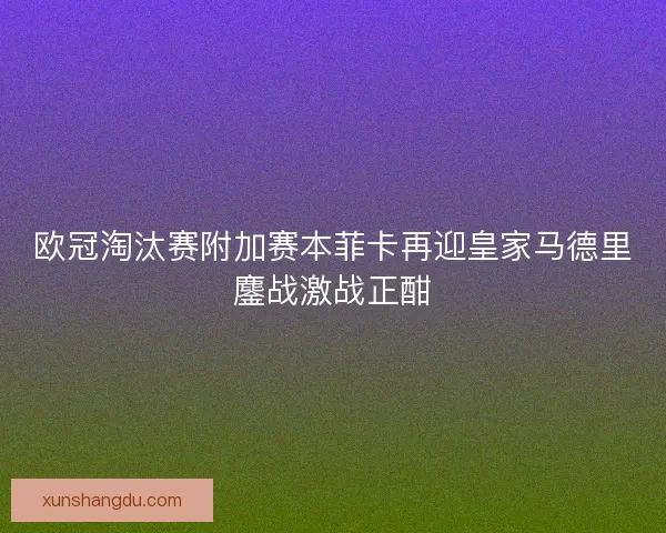 欧冠淘汰赛附加赛本菲卡再迎皇家马德里鏖战激战正酣